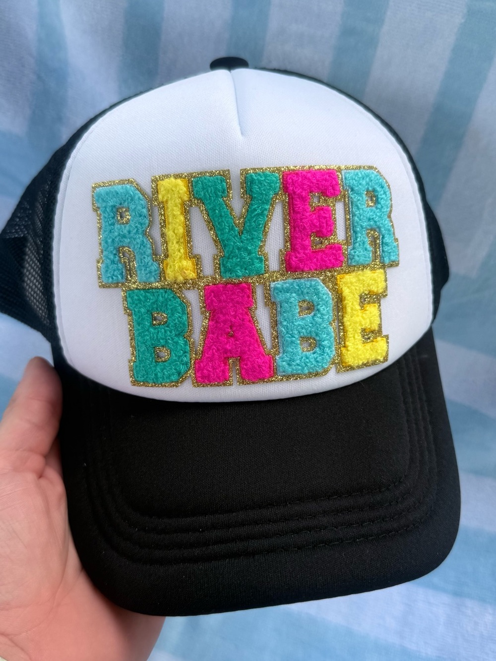 Trucker Hat - RIVER BABE White & Black